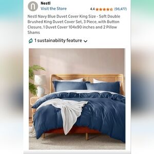 NESTL Navy Blue Duvet Cover Set